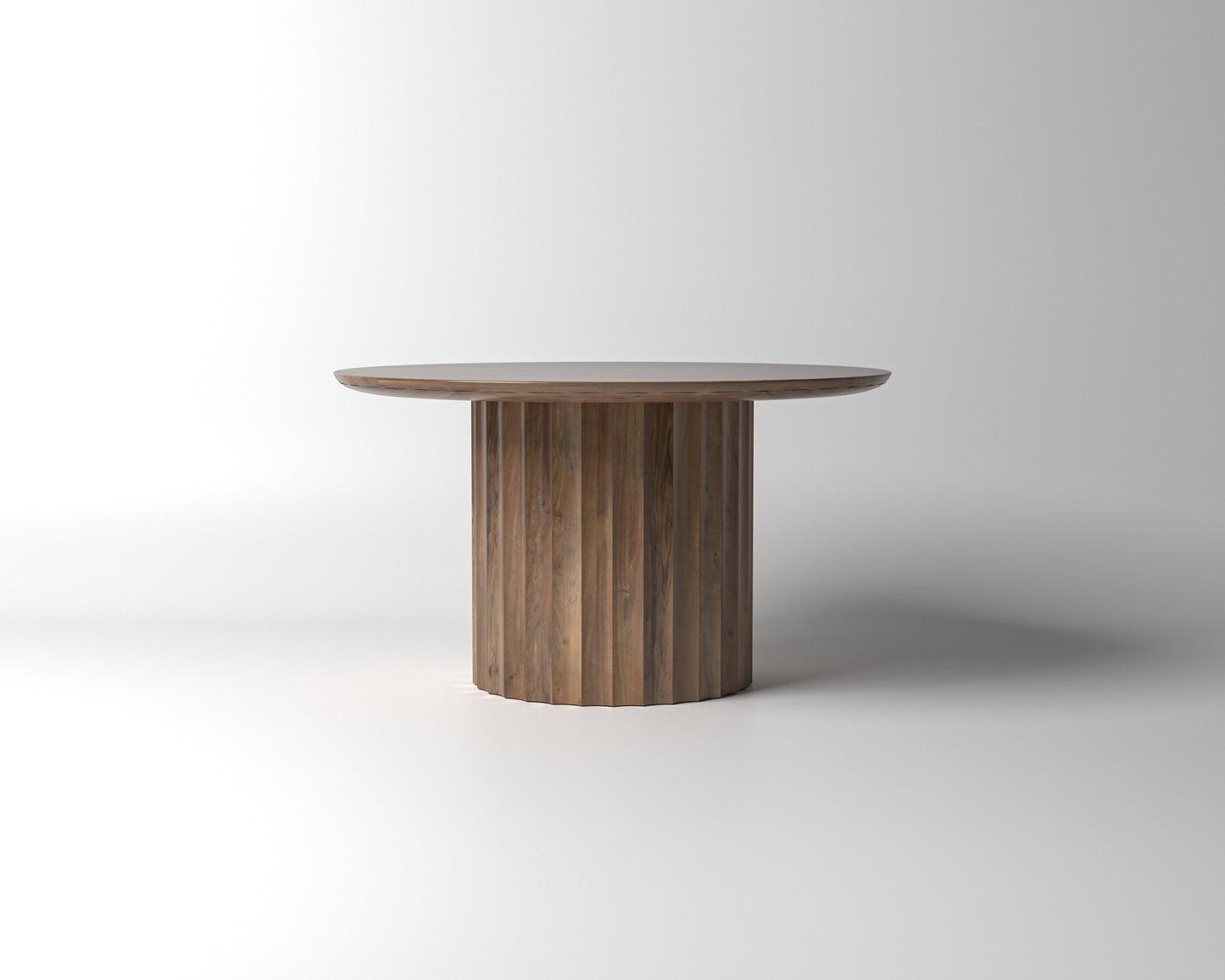 Marisol 53" Fluted Round Dining Table - Natural & Gray