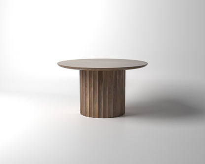 Marisol 53" Fluted Round Dining Table - Natural & Gray