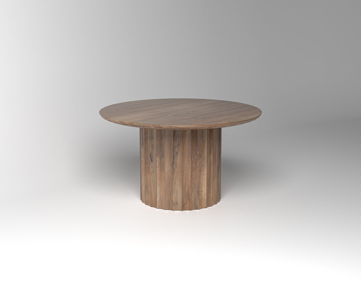 Marisol 53" Fluted Round Dining Table - Natural & Gray