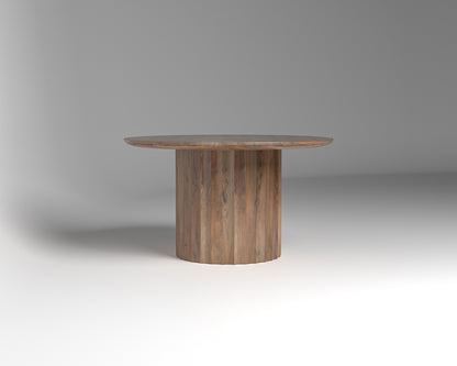 Marisol 53" Fluted Round Dining Table - Natural & Gray