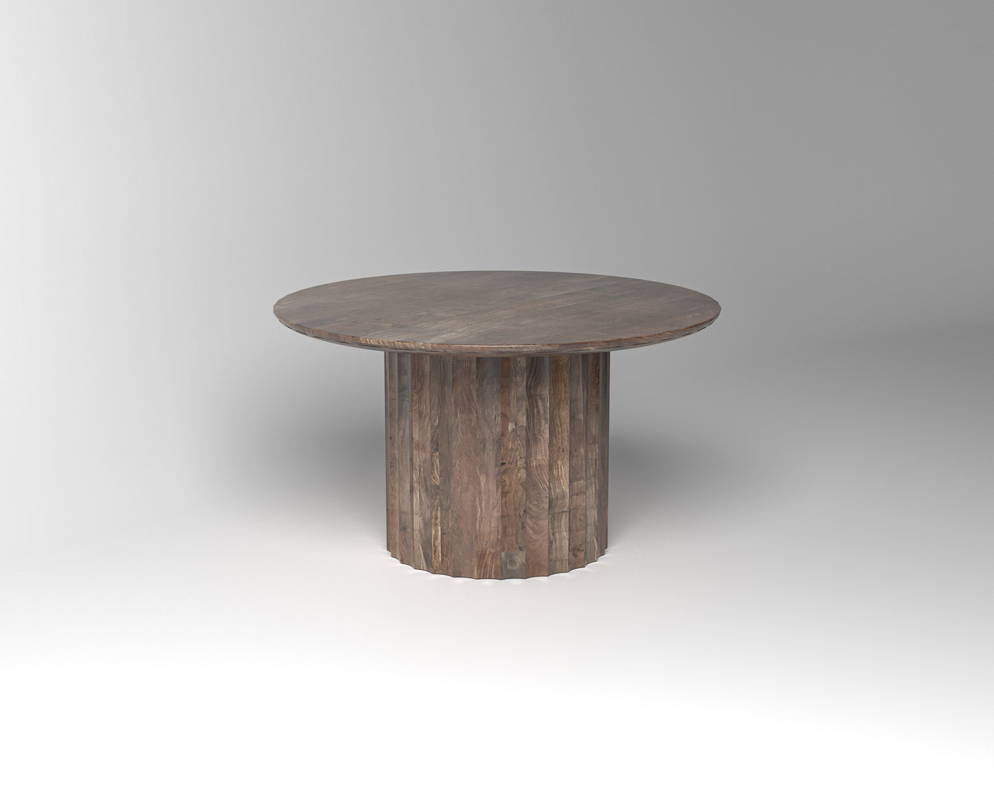 Marisol 53" Fluted Round Dining Table - Natural & Smoke