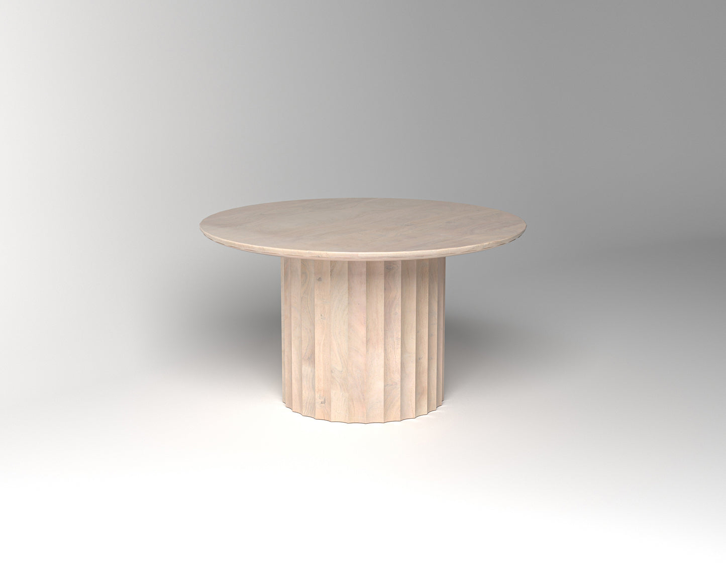 Marisol 53" Fluted Round Dining Table - New White Wash