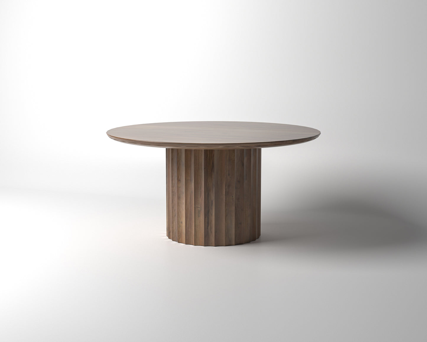 Marisol 60" Fluted Round Dining Table - Natural & Gray