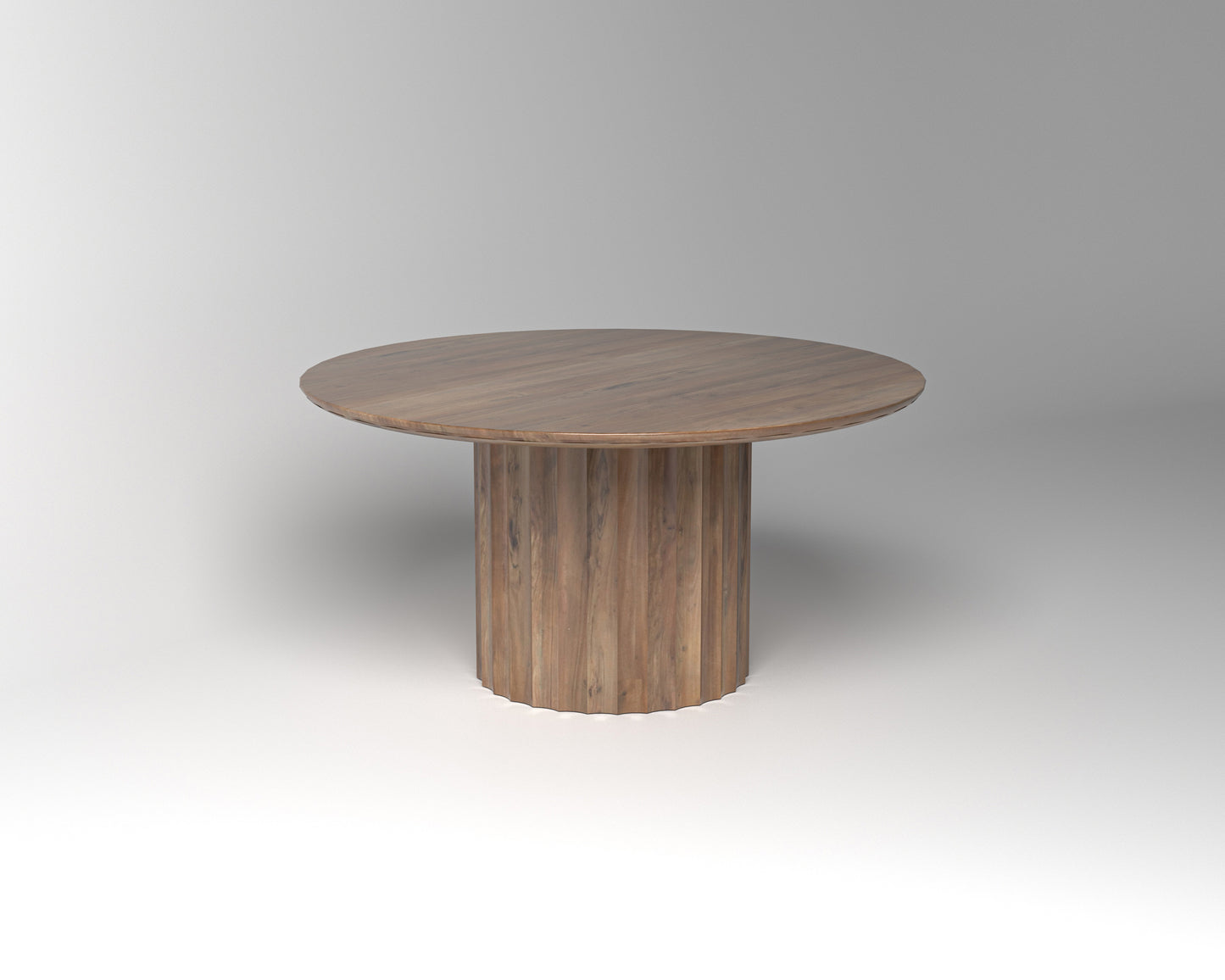 Marisol 60" Fluted Round Dining Table - Natural & Gray