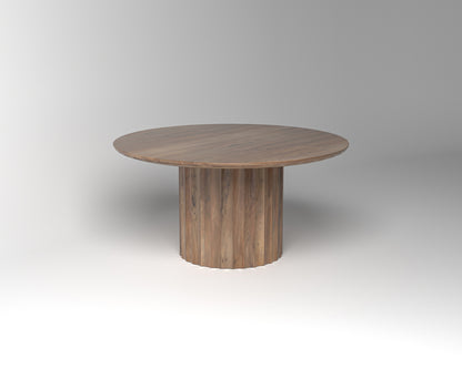 Marisol 60" Fluted Round Dining Table - Natural & Gray