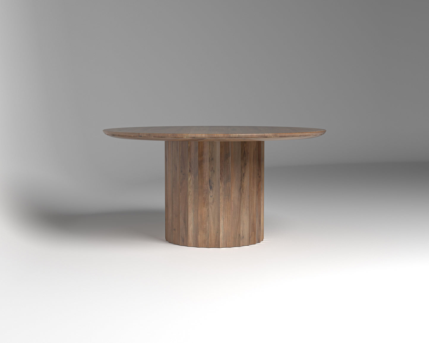 Marisol 60" Fluted Round Dining Table - Natural & Gray