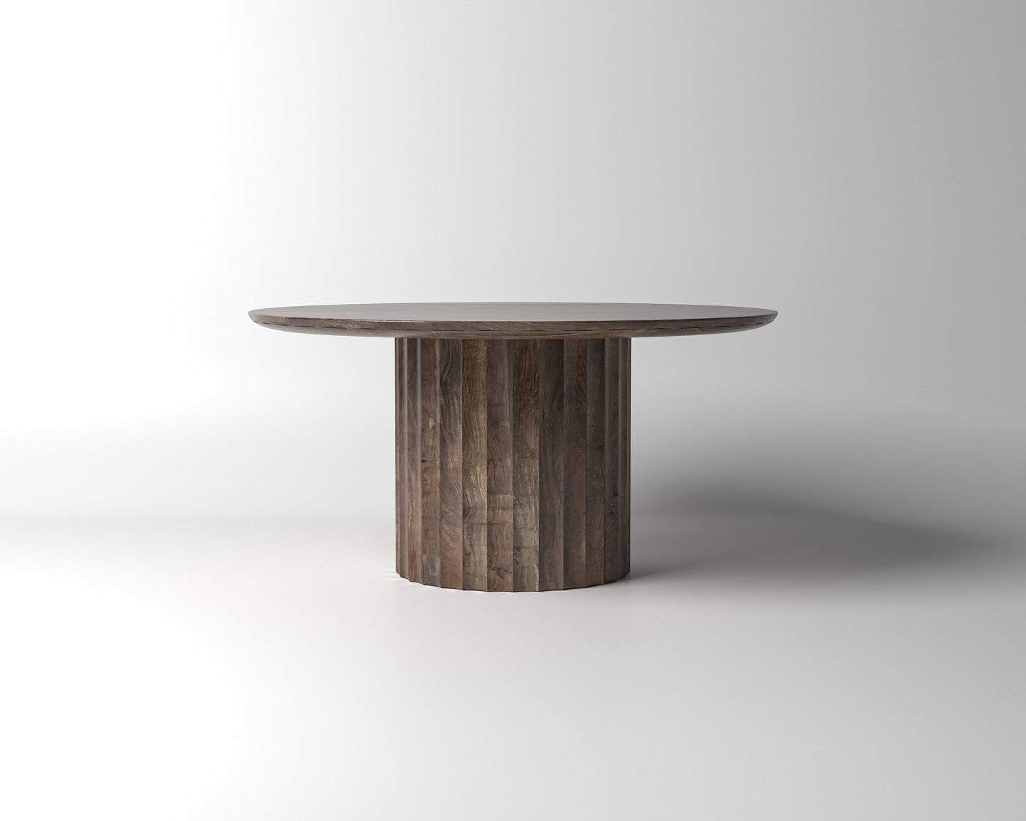 Marisol 60" Fluted Round Dining Table - Natural & Smoke
