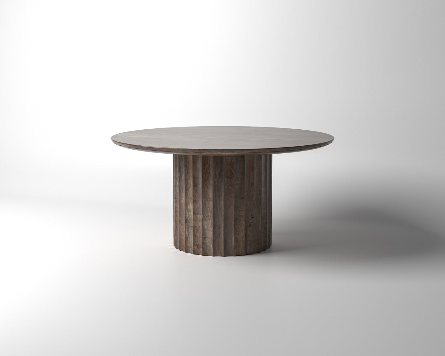 Marisol 60" Fluted Round Dining Table - Natural & Smoke
