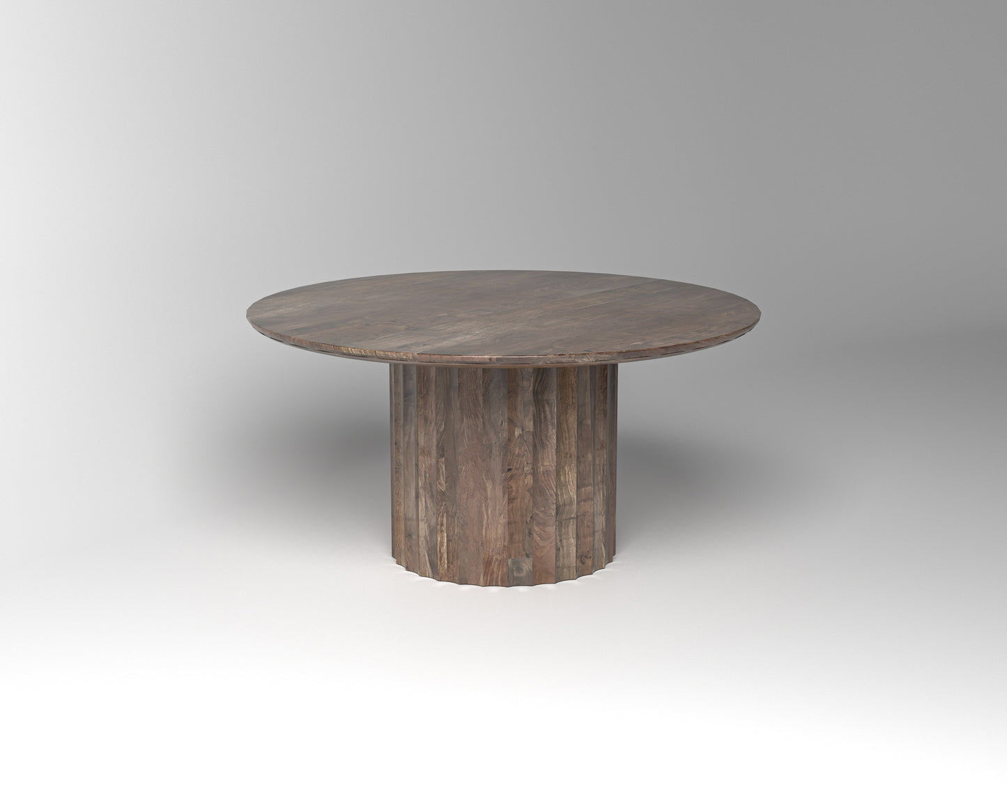 Marisol 60" Fluted Round Dining Table - Natural & Smoke