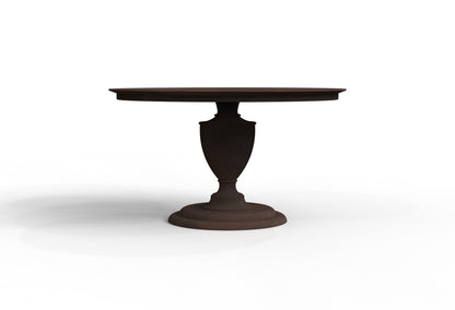 Clancy 53" Acacia Round Pedestal Dining Table - Natural + Black