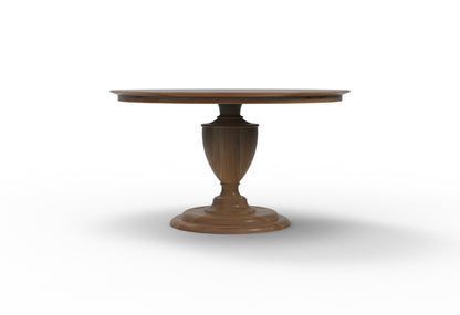 Clancy 53" Acacia Round Pedestal Dining Table - Natural + Gray