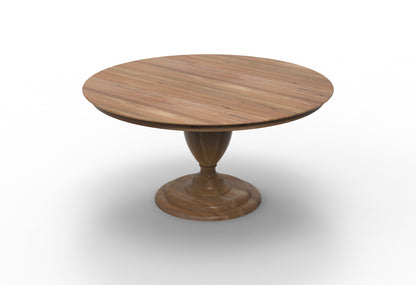 Clancy 60" Acacia Round Pedestal Dining Table - Natural + Gray