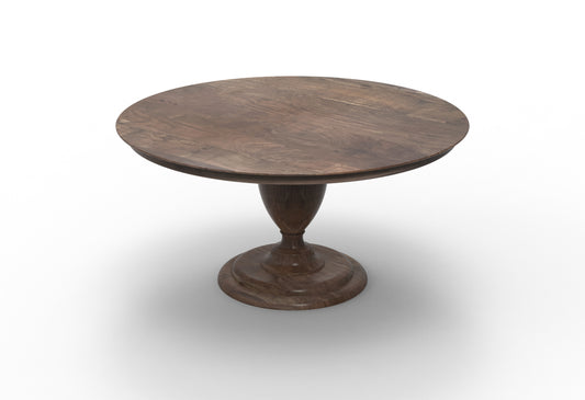 Clancy 60" Acacia Round Pedestal Dining Table - Smoke