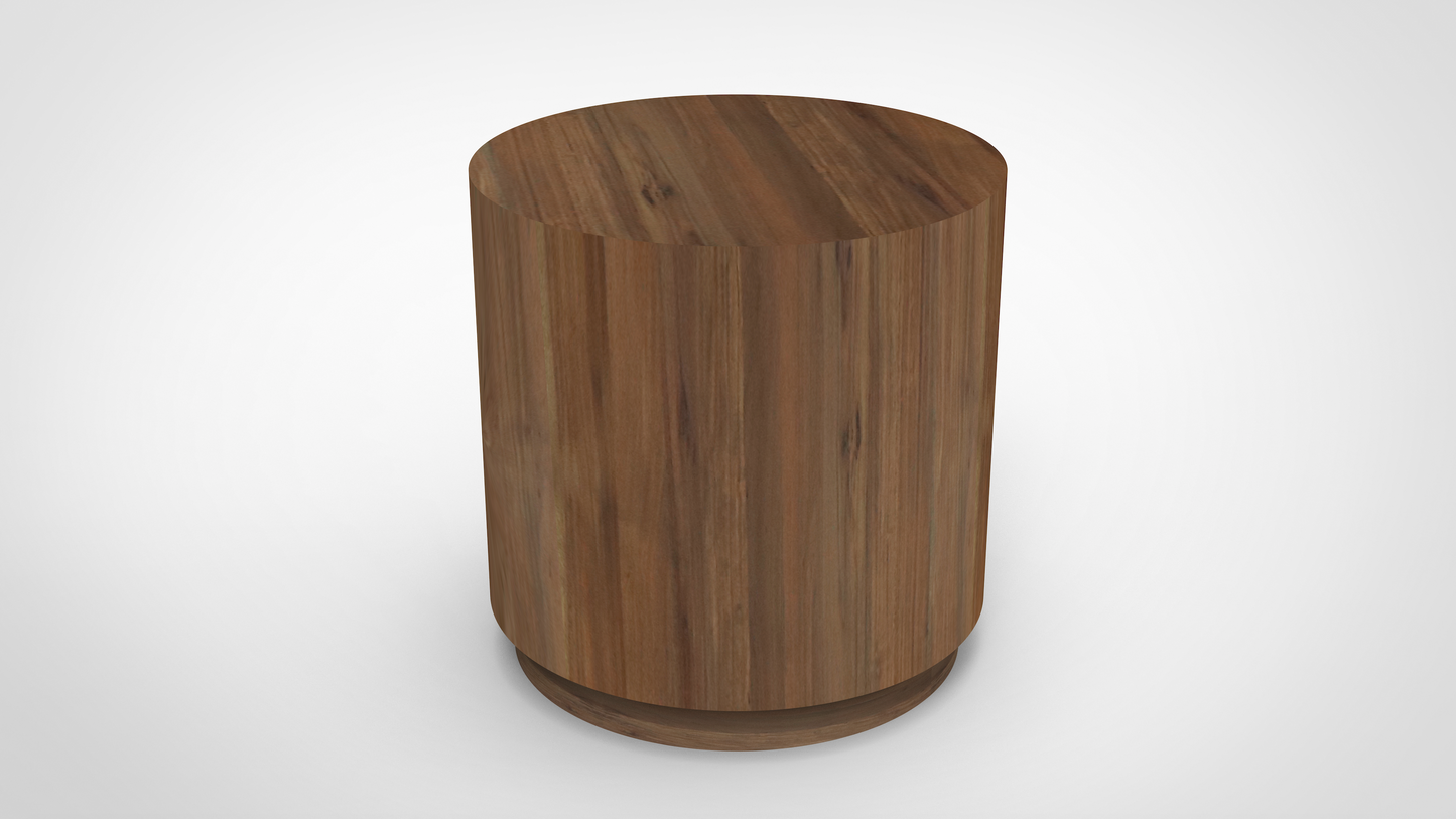 Malcolm Acacia 20" Round End Table - Natural + Gray