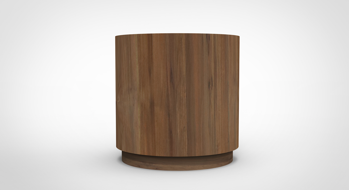 Malcolm Acacia 20" Round End Table - Natural + Gray