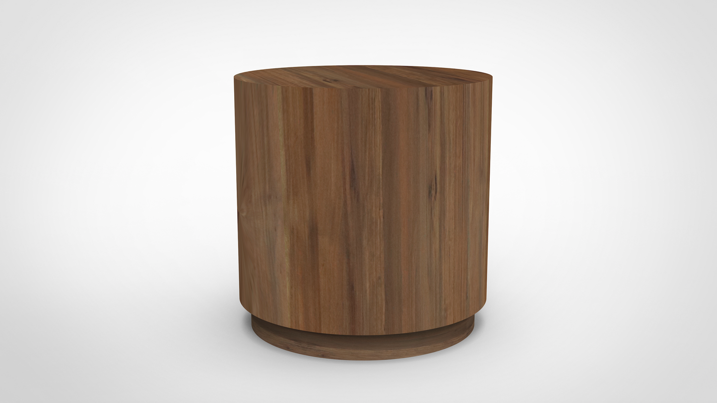 Malcolm Acacia 20" Round End Table - Natural + Gray