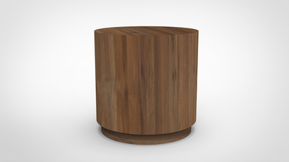 Malcolm Acacia 20" Round End Table - Natural + Gray