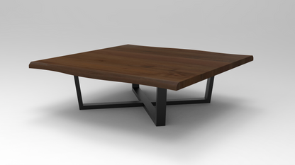 Malcolm Acacia 60" Square Live Edge Coffee Table - Natural + Black