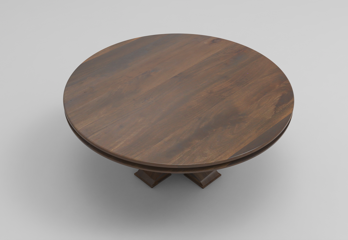 Weston 72" Acacia Round Dining Table - Natural + Black