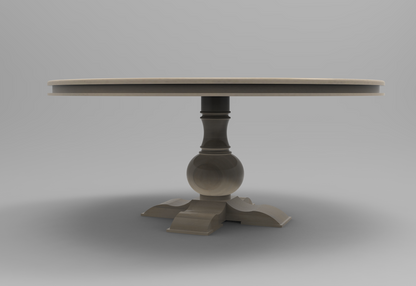 Weston 72" Acacia Round Dining Table - New White Wash