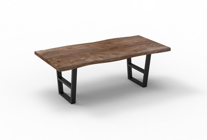Malcolm Acacia 84" Live Edge Dining Table - Natural + Smoke