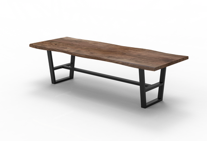 Malcolm Acacia 108" Live Edge Dining Table - Natural + Smoke