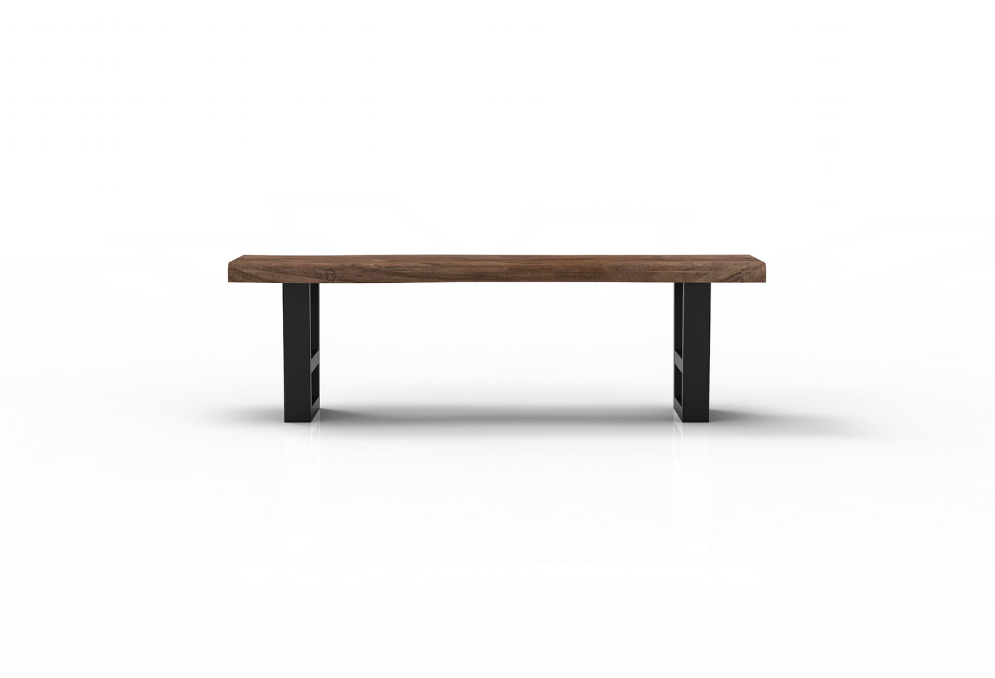 Malcolm 60" Acacia Live Edge Dining Bench - Natural + Smoke