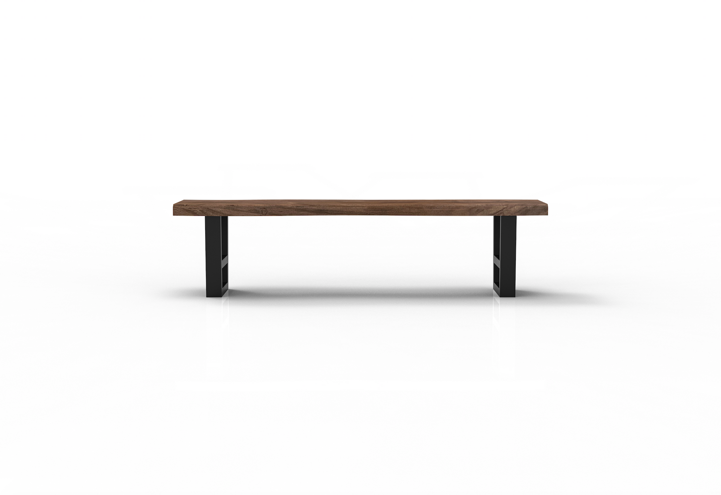 Malcolm 72" Acacia Live Edge Dining Bench - Natural + Smoke