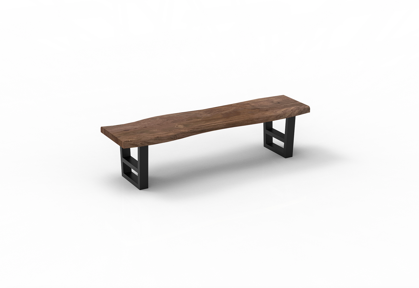 Malcolm 72" Acacia Live Edge Dining Bench - Natural + Smoke