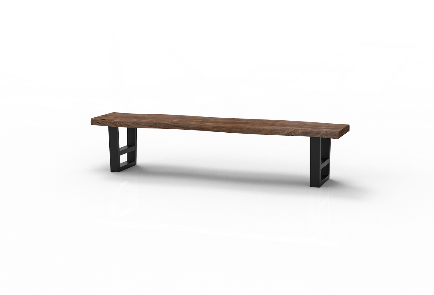 Malcolm 84" Acacia Live Edge Dining Bench - Natural + Smoke