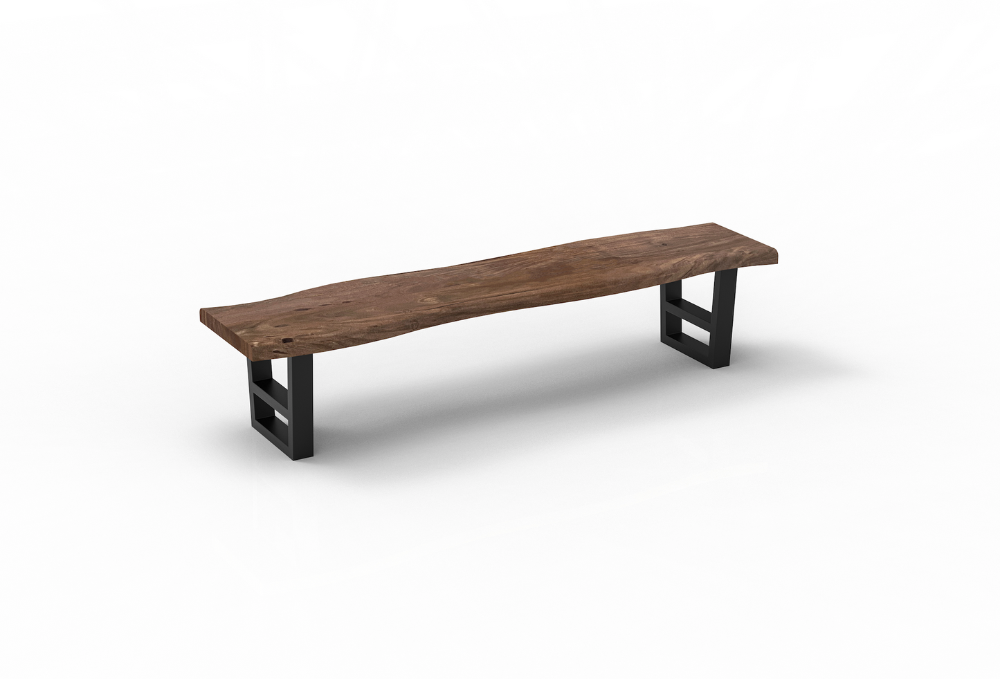 Malcolm 84" Acacia Live Edge Dining Bench - Natural + Smoke