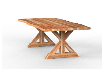 Acacia X Dining Table Legs - 72"/84" - Natural + Black