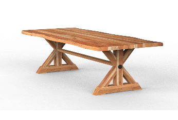 Acacia X Dining Table Legs - 108" - Natural + Black