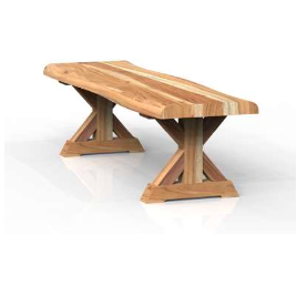 Acacia X Dining Bench Legs - 60"/72"/84" - Natural + Gray