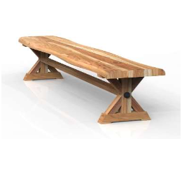Acacia X Dining Bench Legs - 96" - Natural