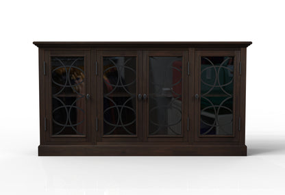 Wilhelm 76" 4 Door Sideboard - Natural + Black