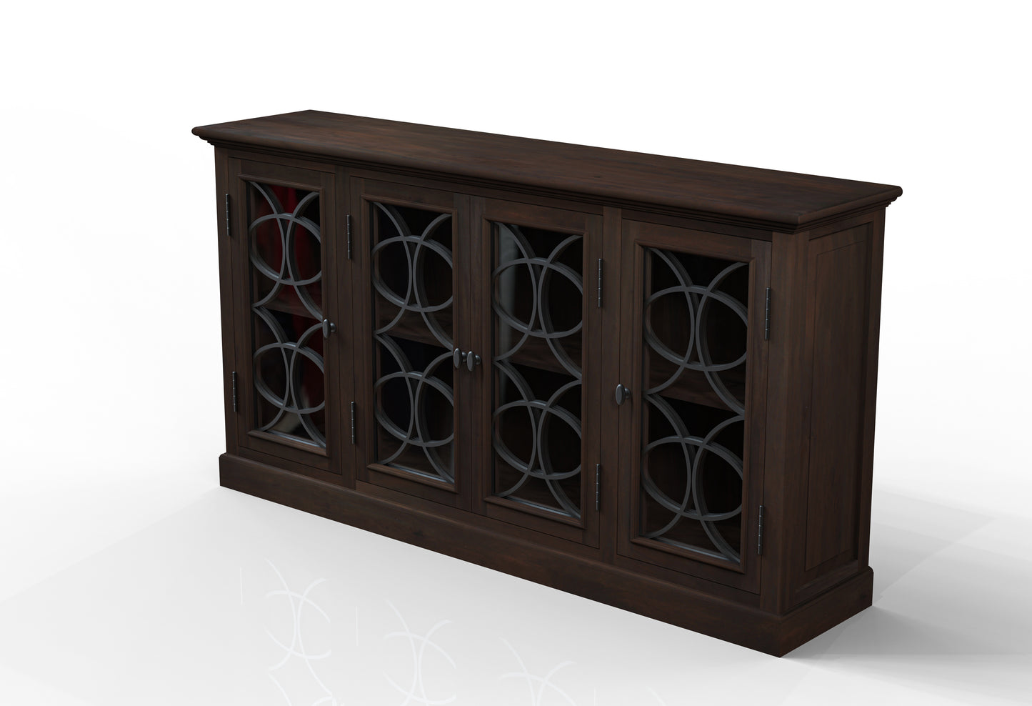 Wilhelm 76" 4 Door Sideboard - Natural + Black