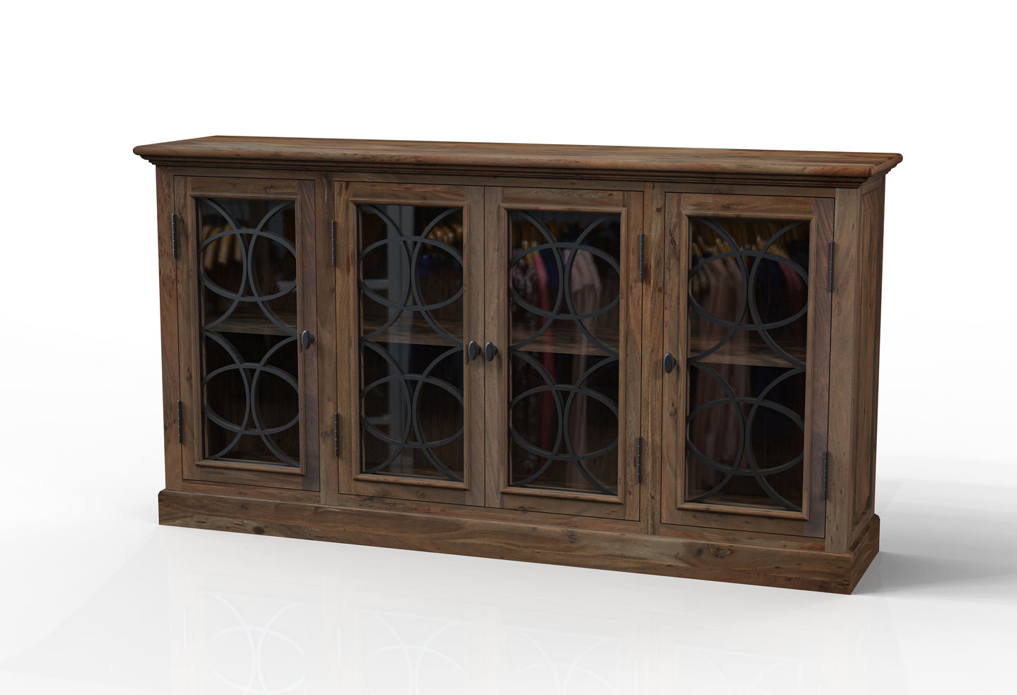 Wilhelm 76" 4 Door Sideboard - Natural + Smoke