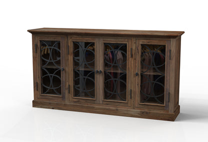 Wilhelm 76" 4 Door Sideboard - Natural + Smoke