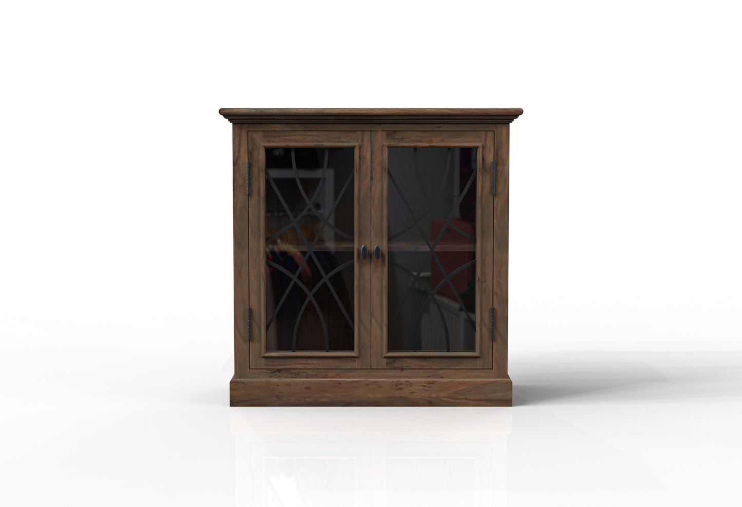 Morrison 40" 2 Door Cabinet - Natural + Smoke