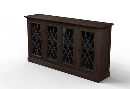 Morrison 76" 4 Door Sideboard - Natural + Black