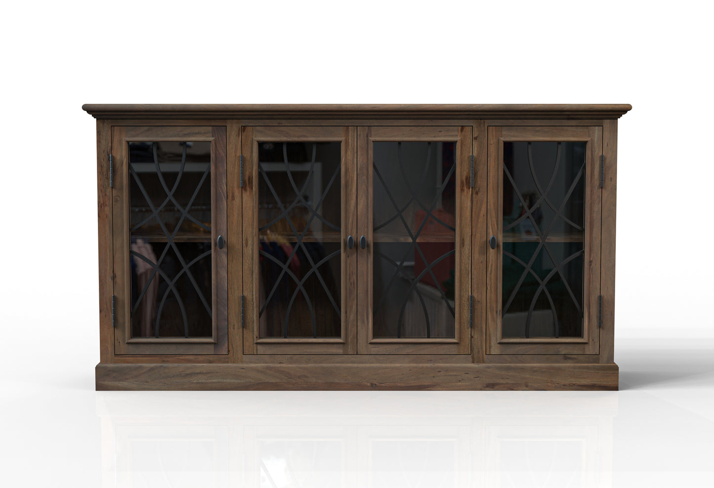 Morrison 76" 4 Door Sideboard - Natural + Smoke