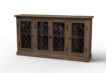 Morrison 76" 4 Door Sideboard - Natural + Smoke