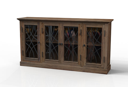 Morrison 76" 4 Door Sideboard - Natural + Smoke