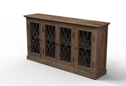 Morrison 76" 4 Door Sideboard - Natural + Smoke