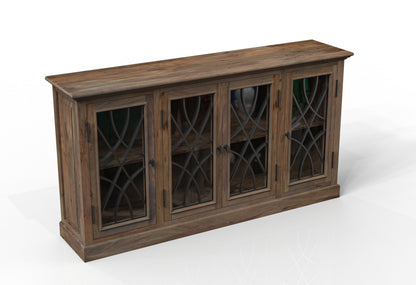 Morrison 76" 4 Door Sideboard - Natural + Smoke