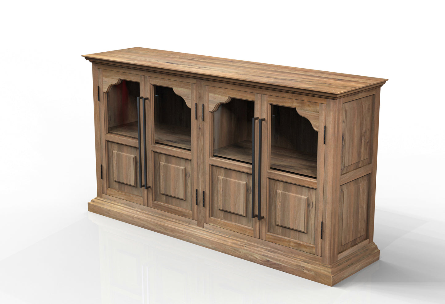 Bradshaw 76" 4 Door Sideboard - Natural + Gray