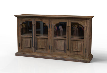 Bradshaw 76" 4 Door Sideboard - Natural + Black