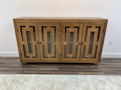 Dominic 71" Acacia 4 Door Glass Front Sideboard - Natural
