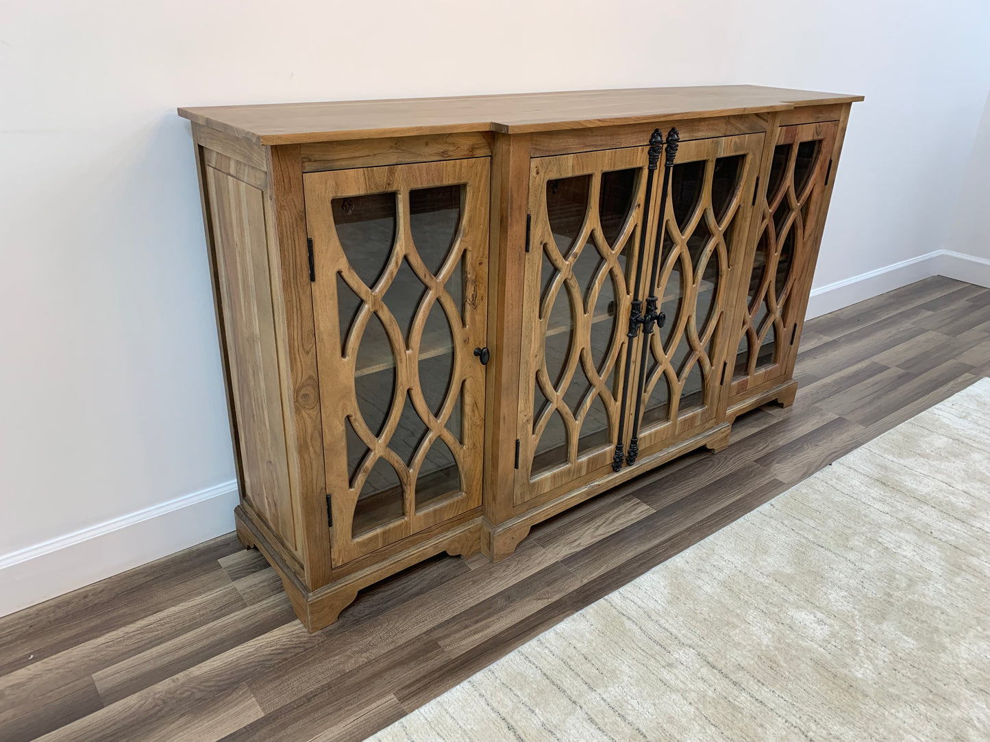 Clarissa 72" Acacia 4 Door Breakfront Sideboard - Natural